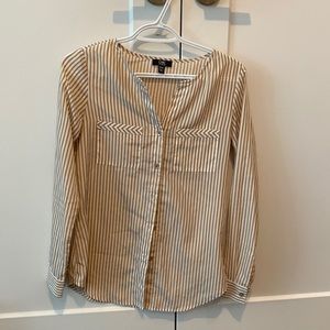 Jacob button shirt - brown/white strips - XS size